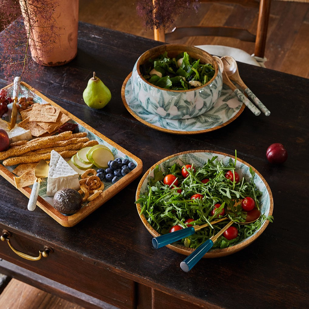 Resin Salad Servers in Emerald