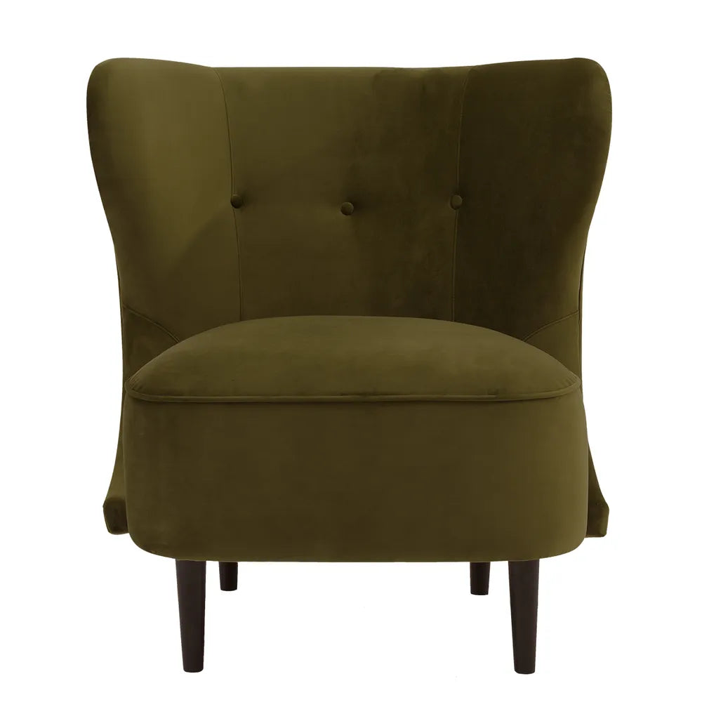 Abigail Occasional Chair in Olive Velvet