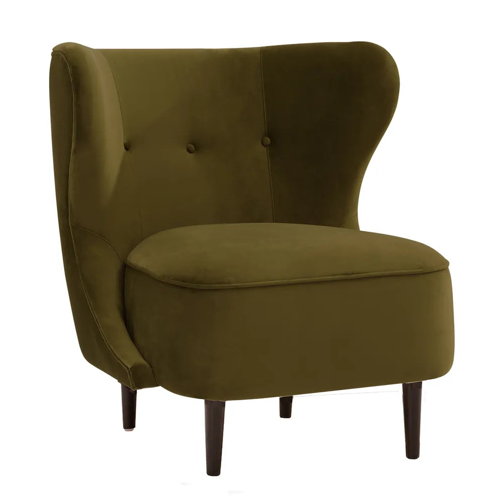 Abigail Occasional Chair in Olive Velvet