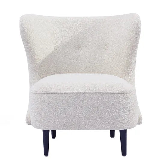 Abigail Occasional Chair in White Boucle