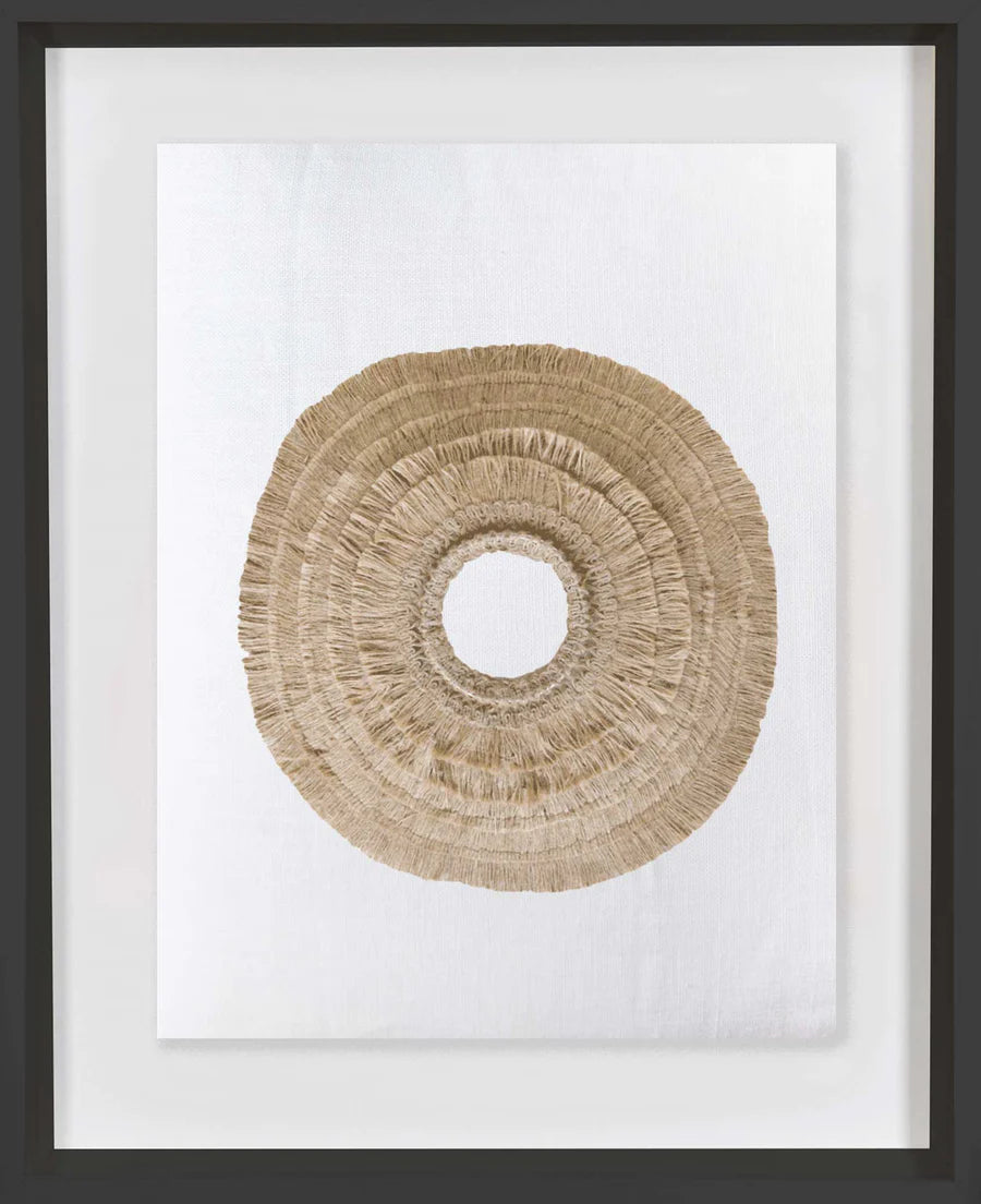 African Shield White Artwork 67cm x 85cm in Black Frame