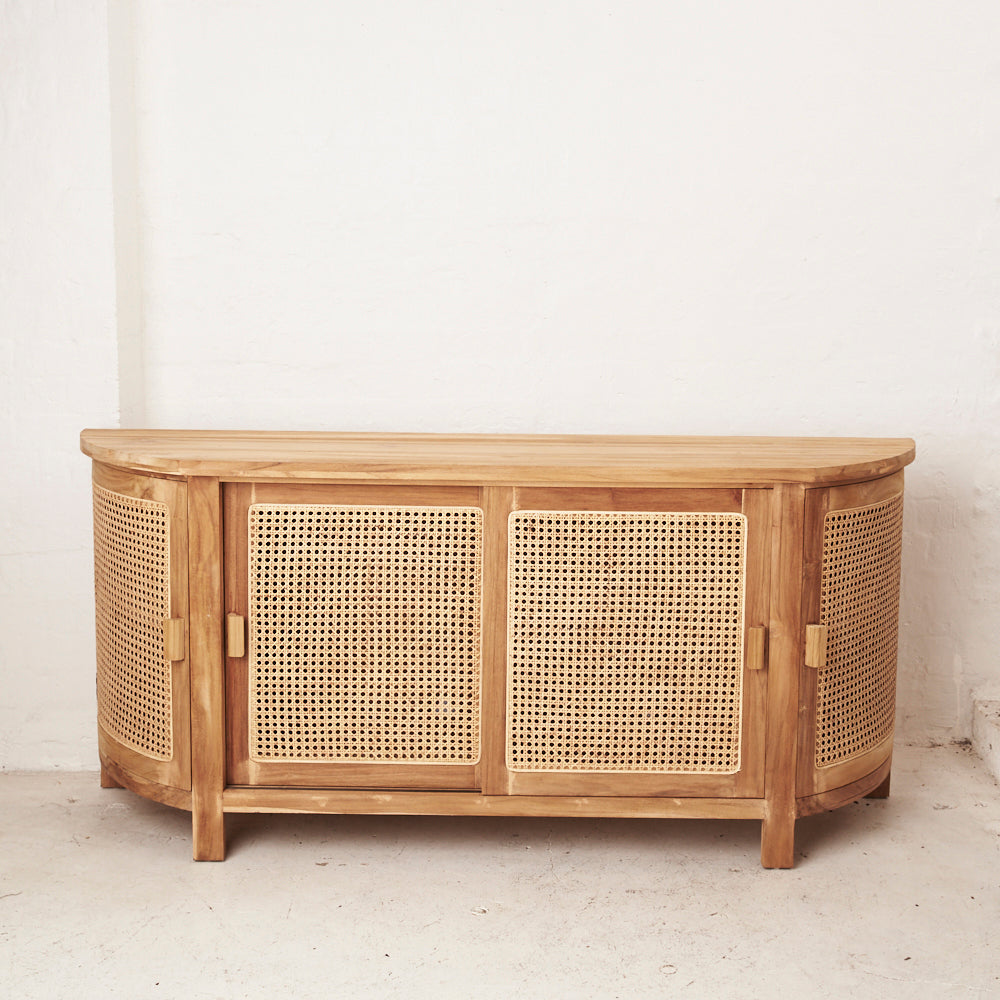 Bayonne Rattan Curved Console