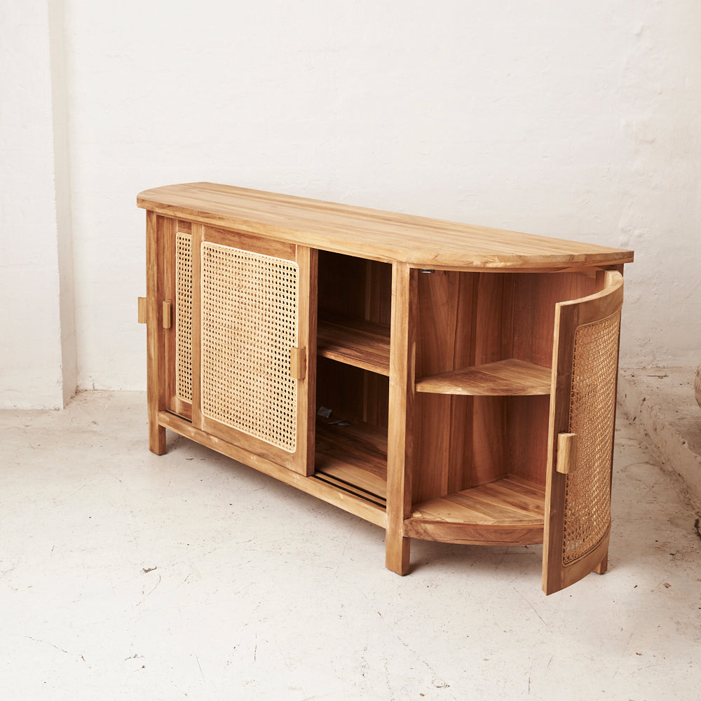 Bayonne Rattan Curved Console