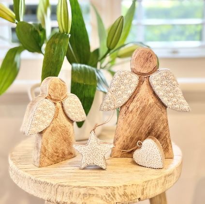 Beaded Timber Angel