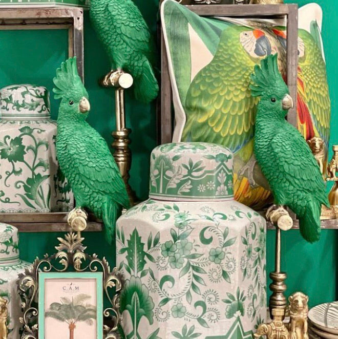 Perroquet Sateen Cushion with Feather Infill