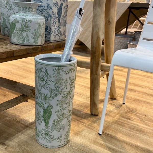 Chinoiserie Umbrella Stand/Planter in Sage