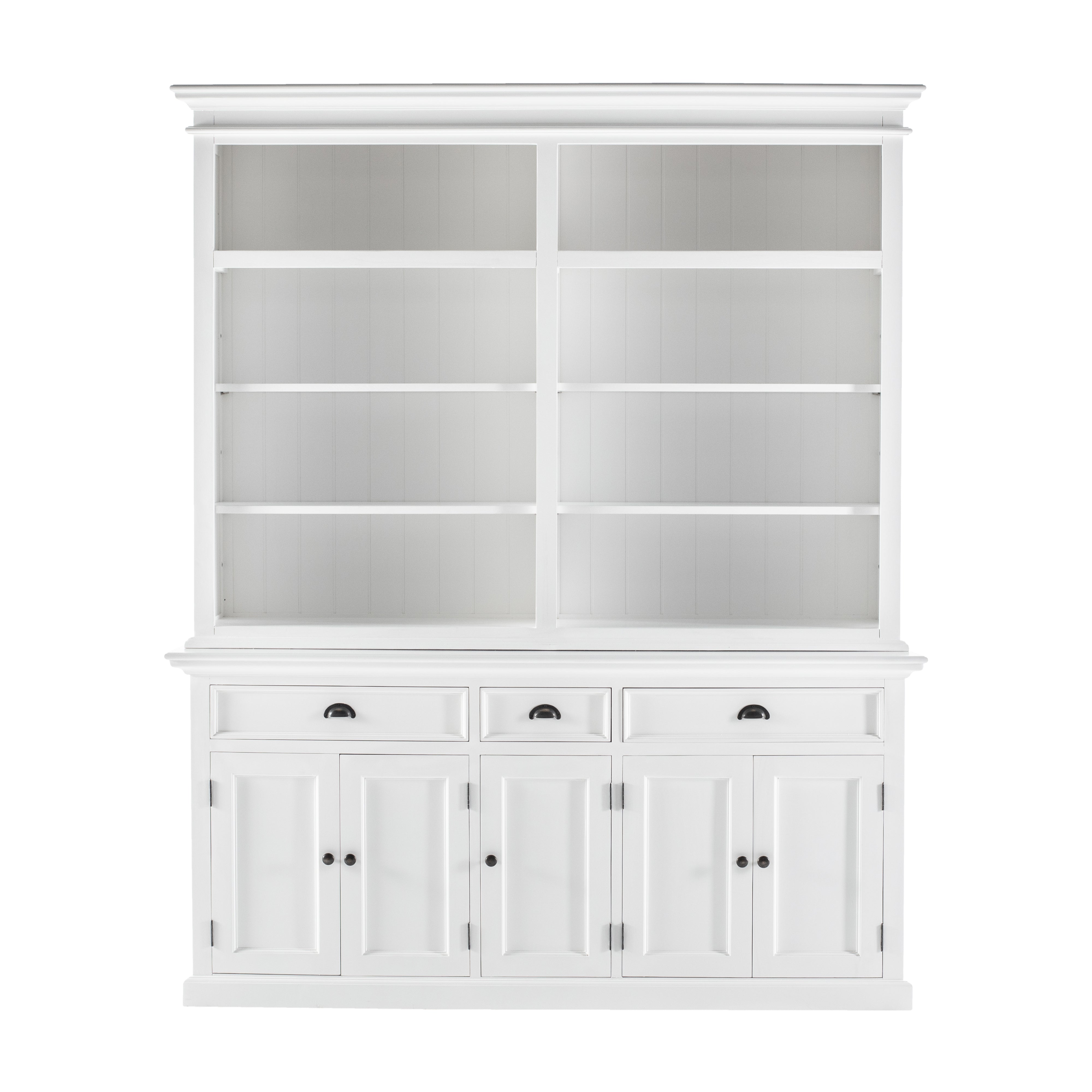 Tiana Beach Hutch Bookcase Five Doors Three Drawers