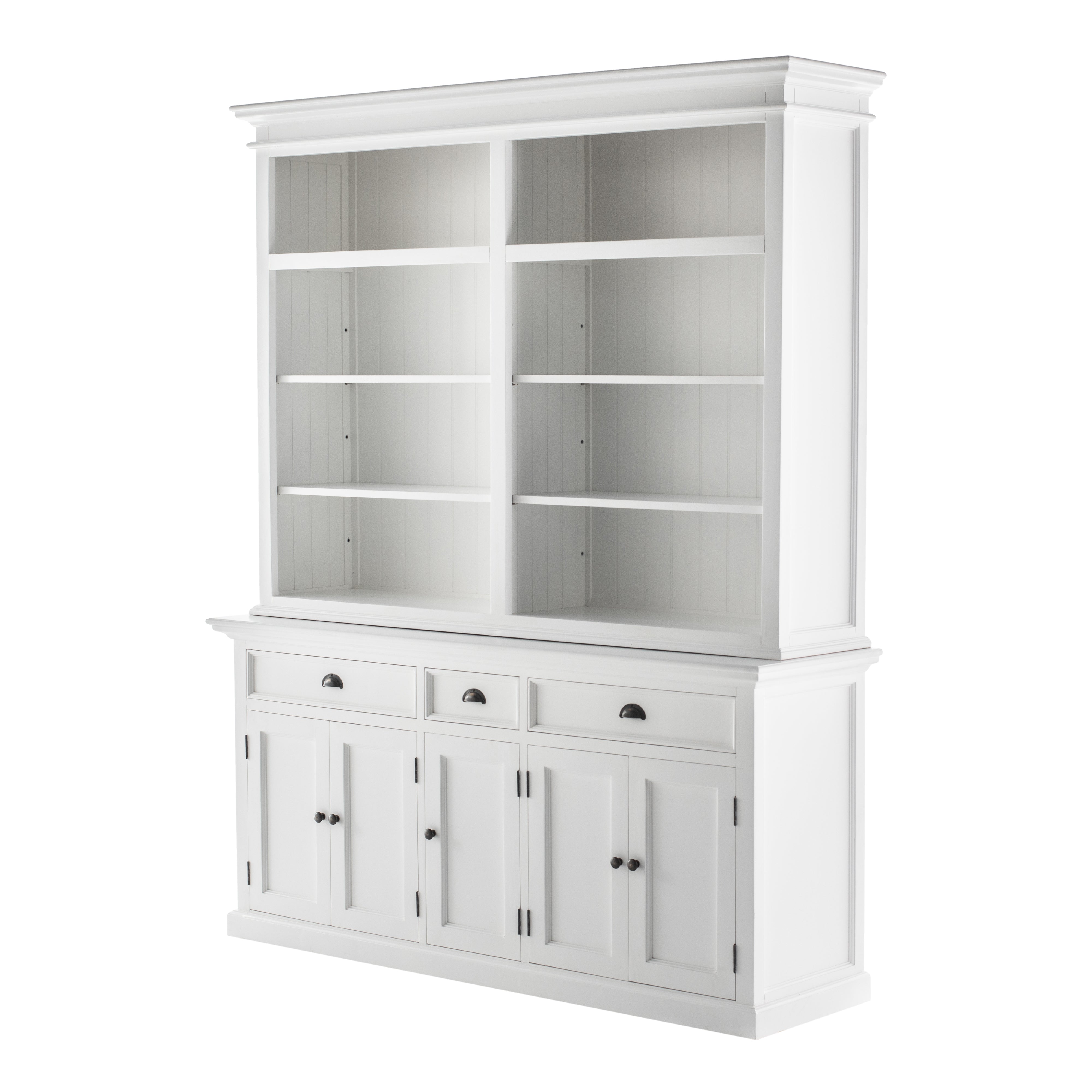 Tiana Beach Hutch Bookcase Five Doors Three Drawers