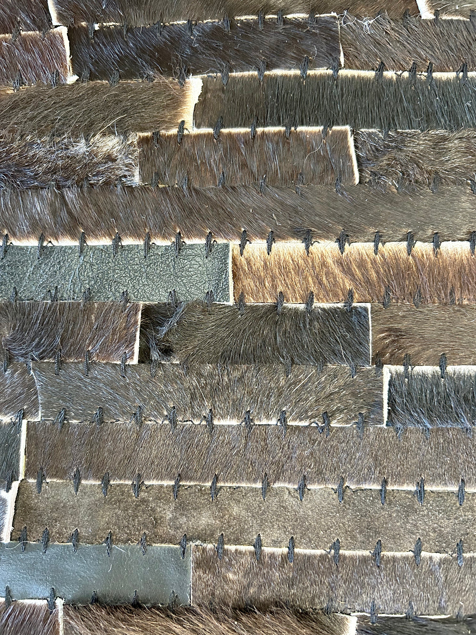 Patchwork Cowhide Rug in Black