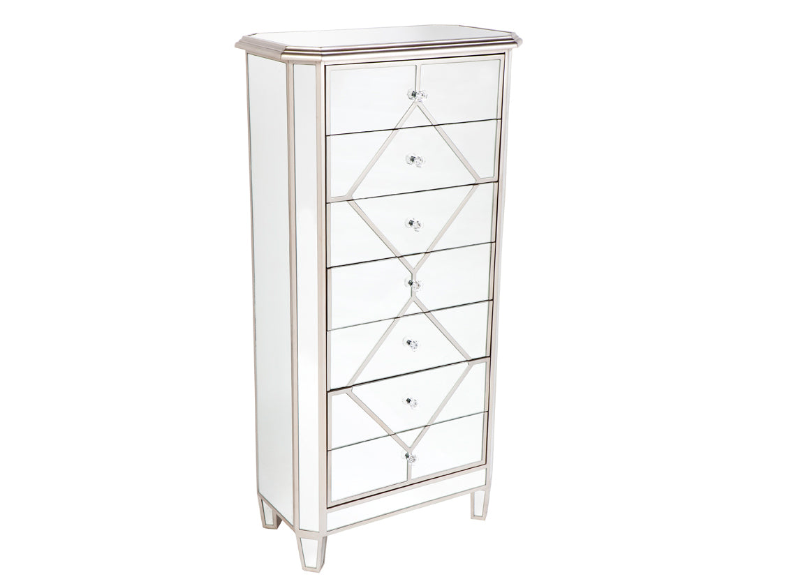Kensington Lingerie Tallboy In Antique Silver