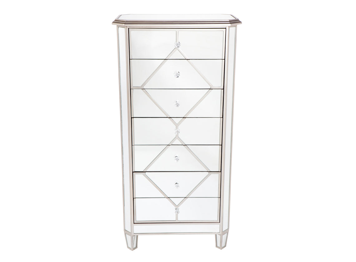 Kensington Lingerie Tallboy In Antique Silver
