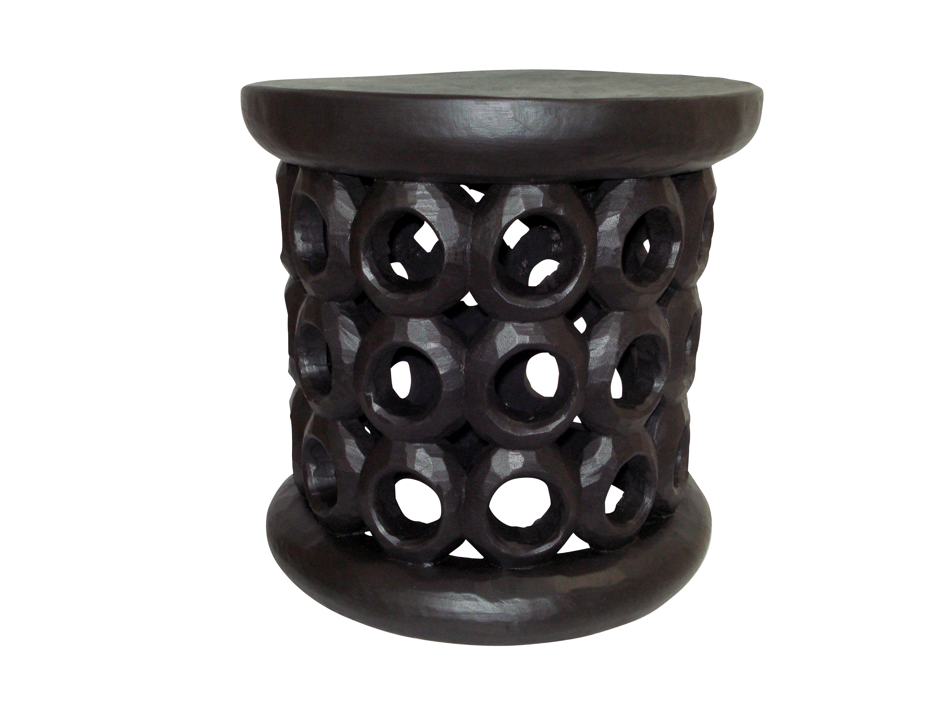 Bamileke Table with Circles in Black