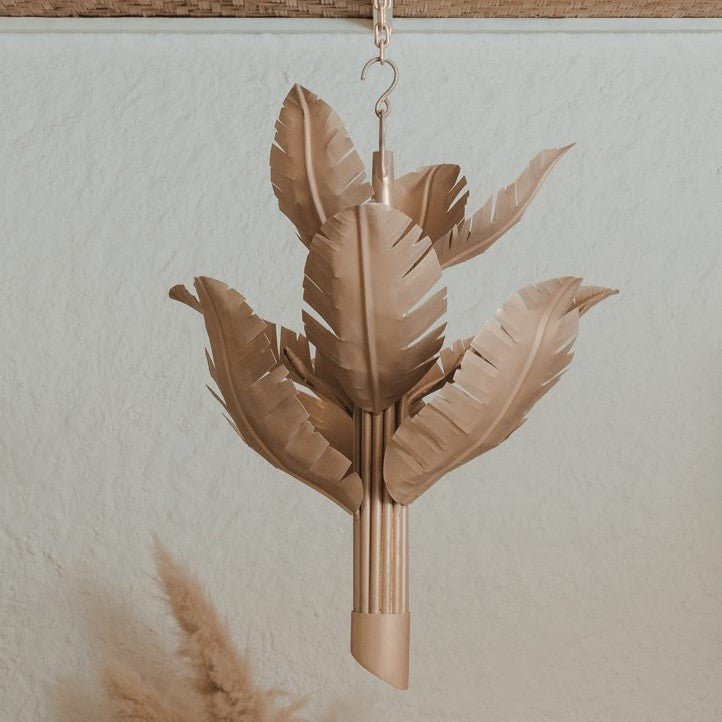 Banana Leaf Chandelier in Champagne