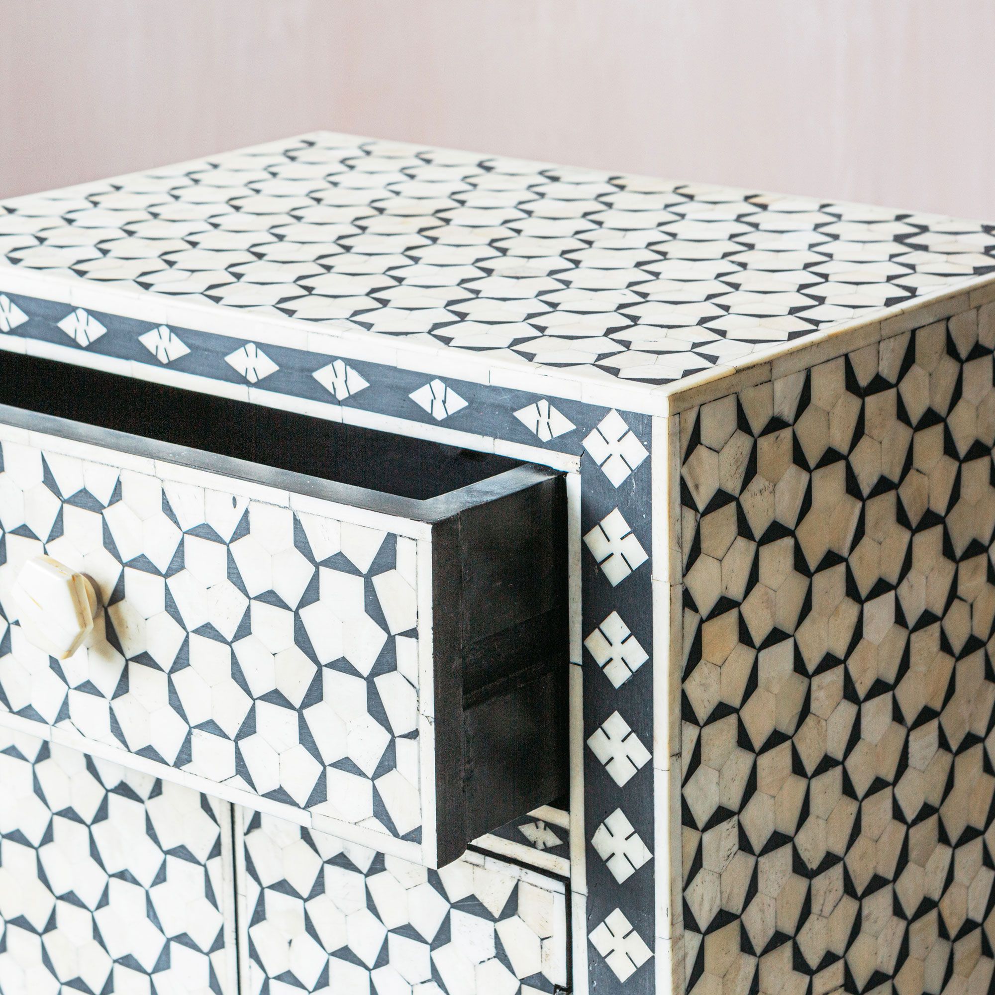 Targua Bone Inlay Bedside Table