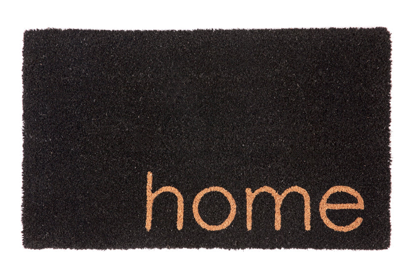 Black Home PVC Backed Coir Door Mat