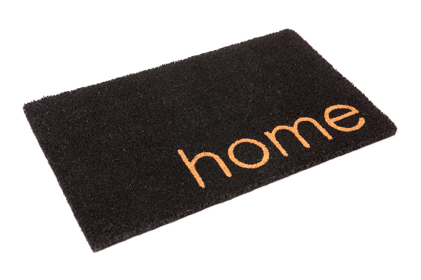 Black Home PVC Backed Coir Door Mat