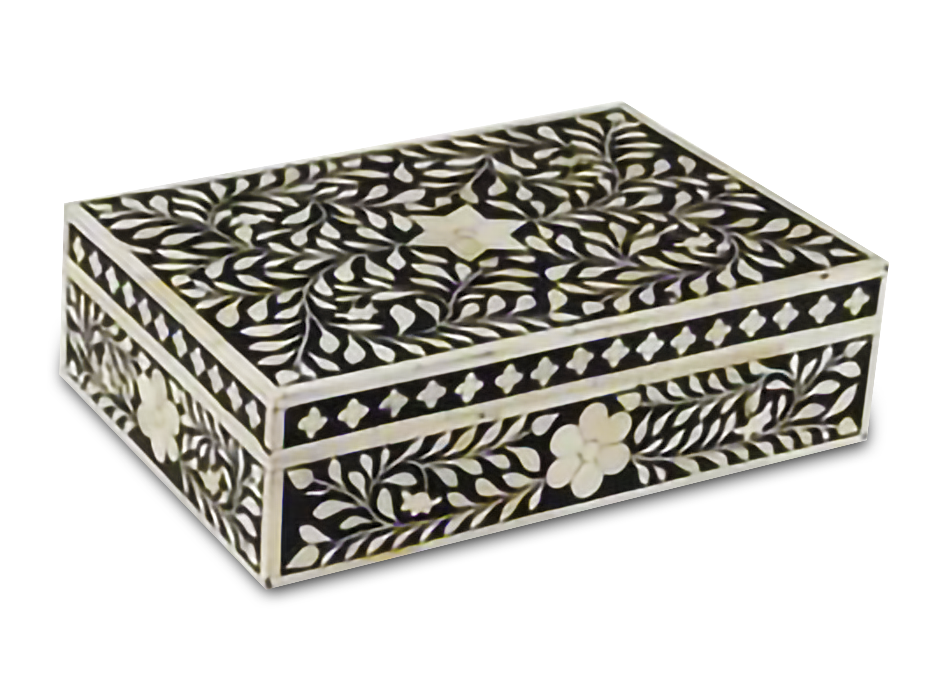 Zohi Interiors Signature Collection : Bone Inlay Large in Floral/Black