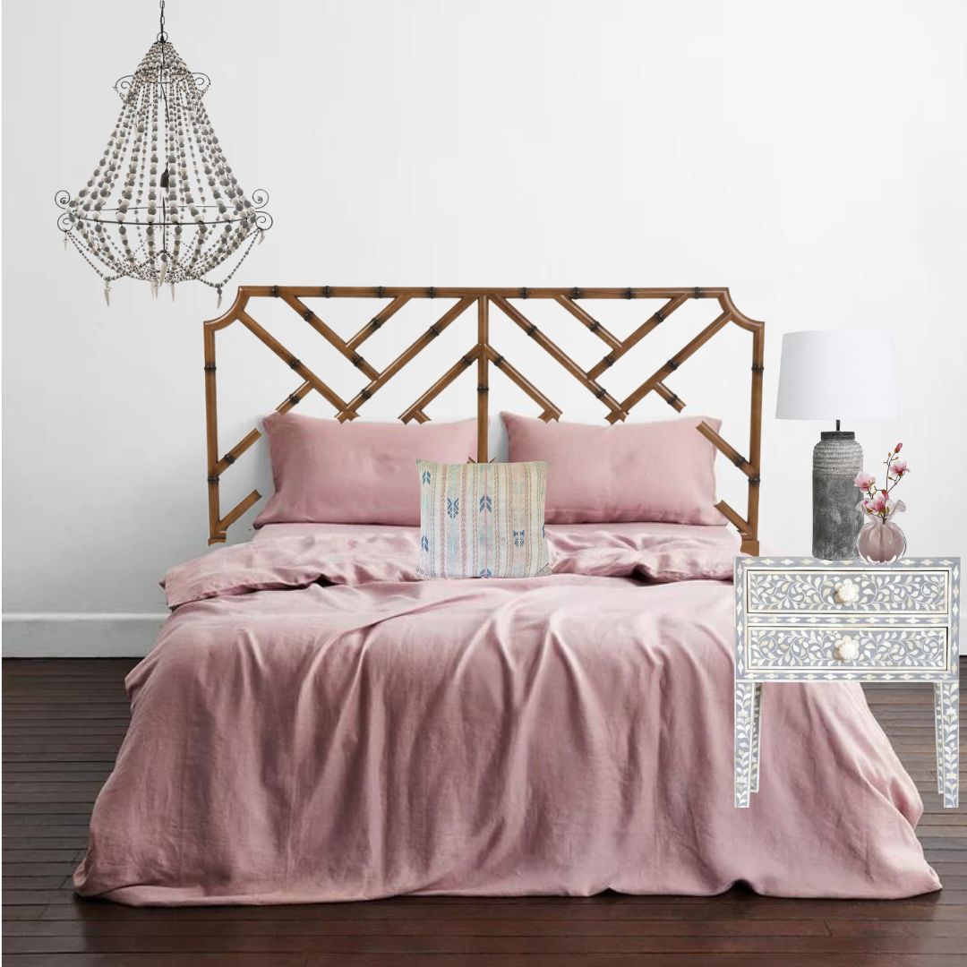 Marbella Beaded Chandelier in Grey & White