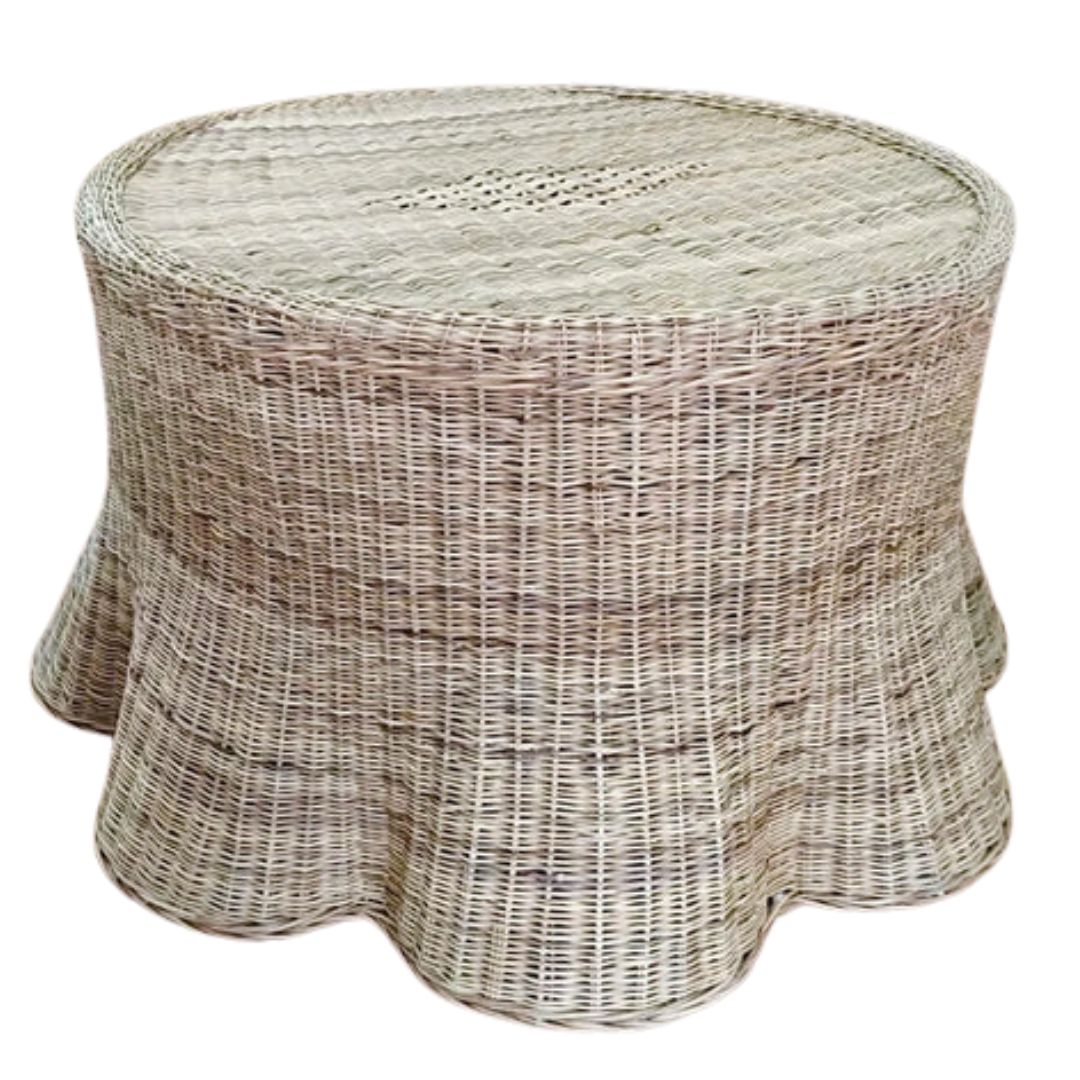 Willow Rattan Round Side Table
