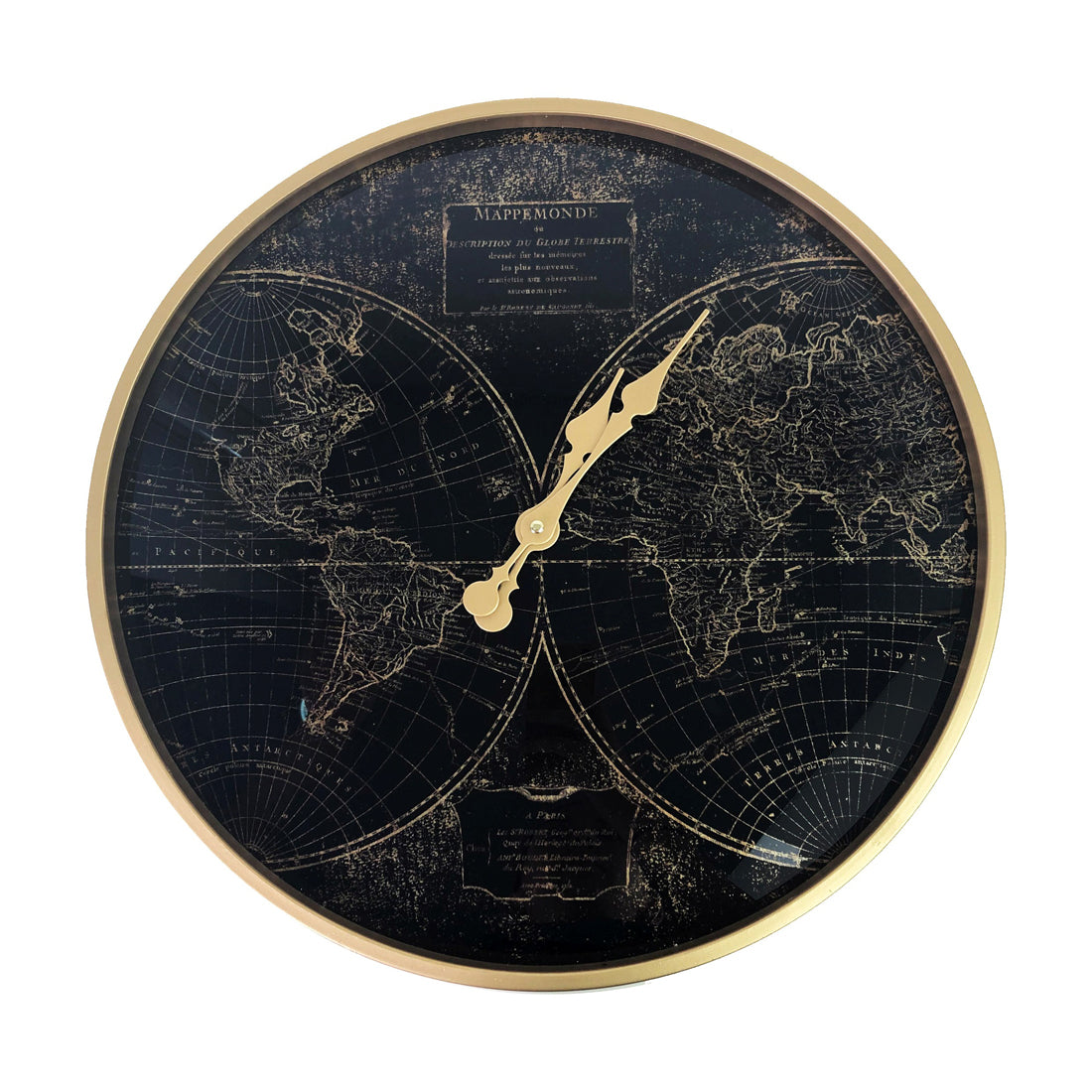 Luxe World Map Wall Clock