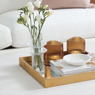 Miles Mirrored Tray Range in Gold