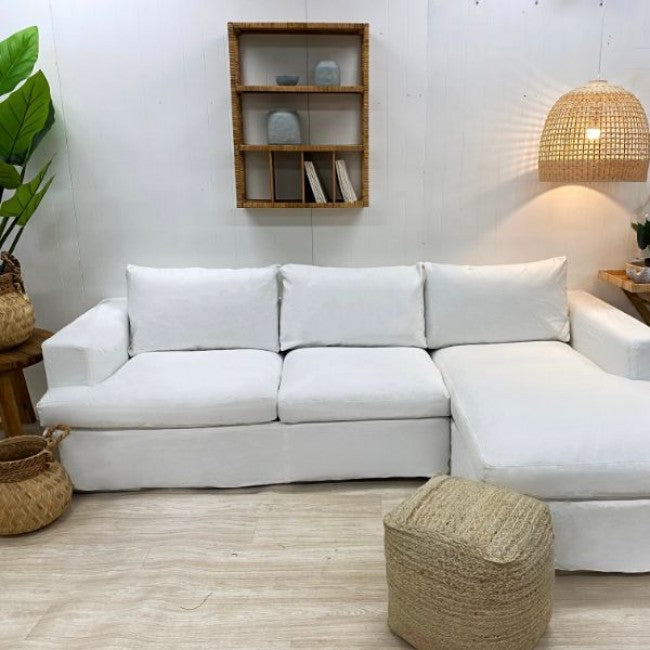 Newport Chaise Sofa in White