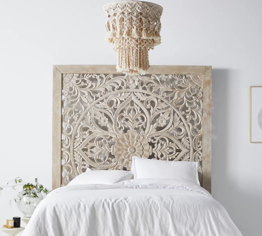 Hand Carved Timber Cut-Out Bedhead