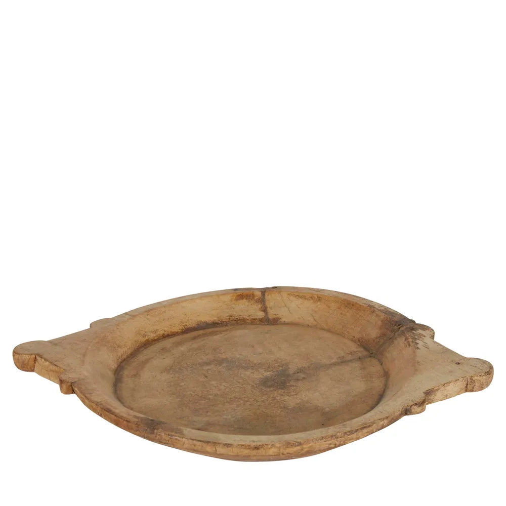 Chapati Wooden Plate with Handles in Natural