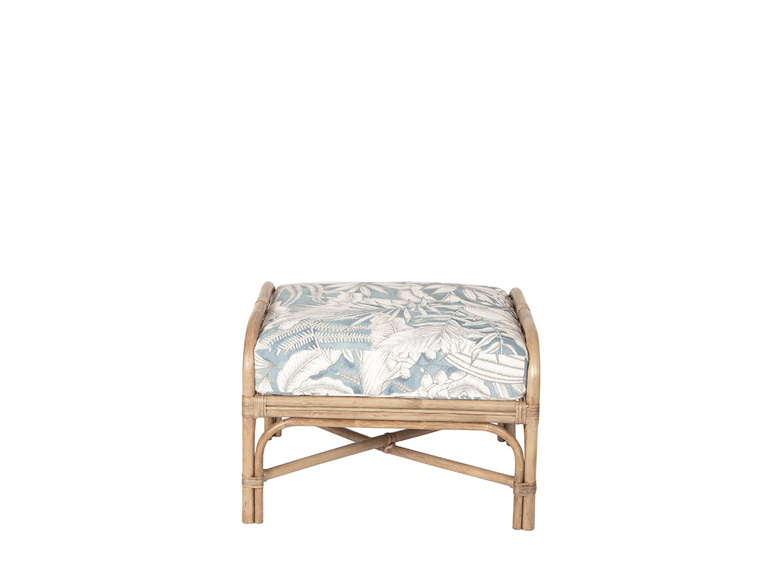 Chloe Ottoman in Caicos Chambray