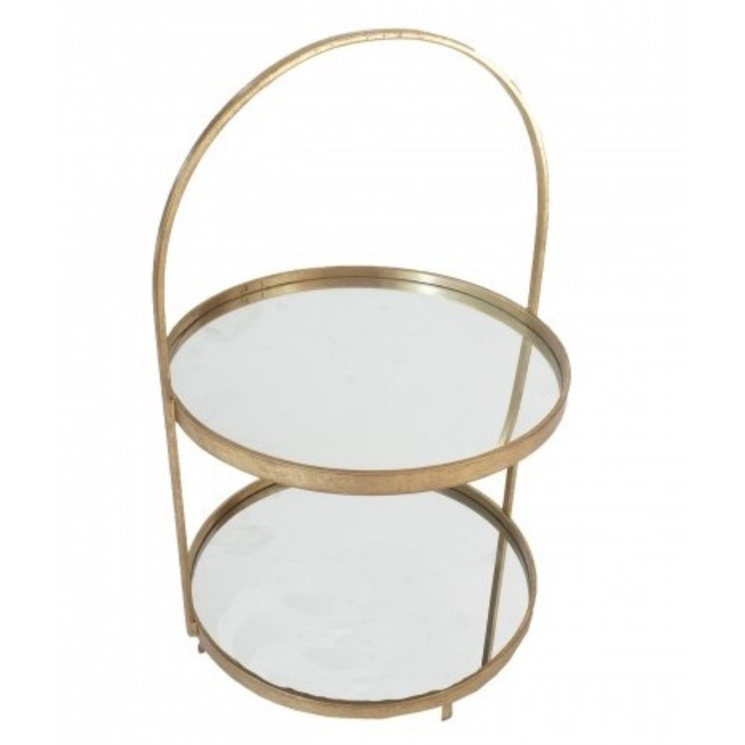 Brass & Glass  Cake Stand
