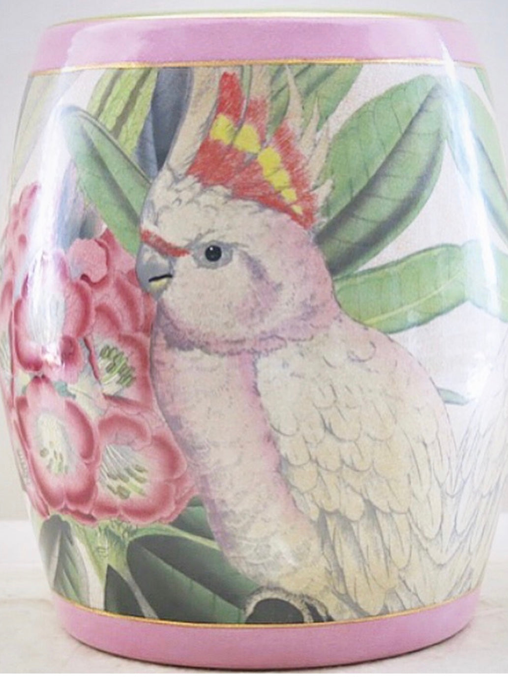 Cockatoo Porcelain Stool