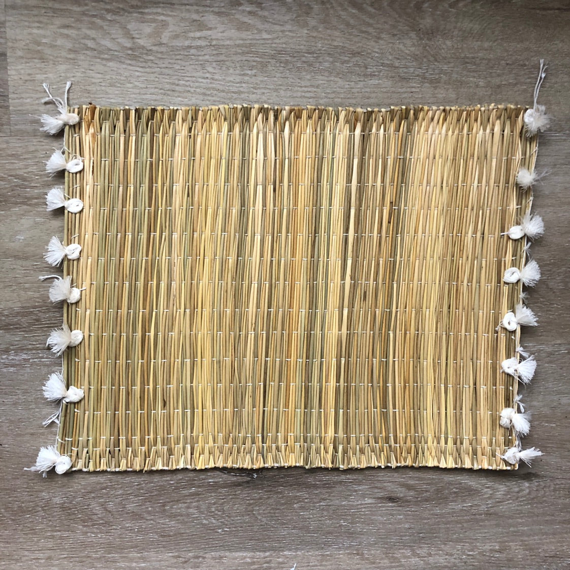 Handmade Marrakech Cotton & Raffia Placemat with Oat Tassels
