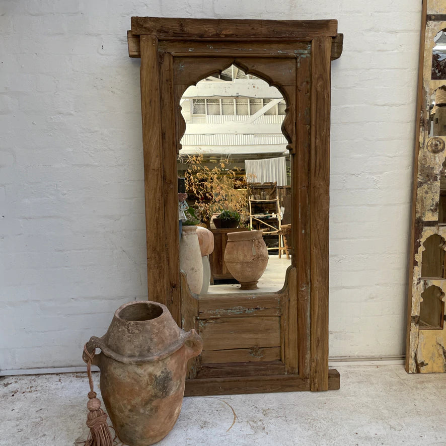 Vintage Tall Teak Mirror