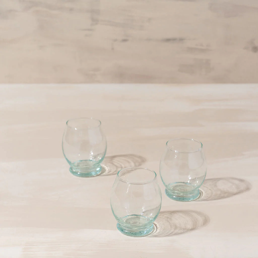 Moroccan Recycled Glass - Set of 4 - Short Glass