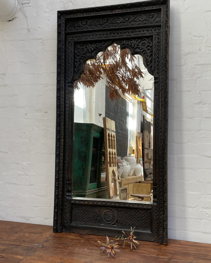 Dark Teak Carved Mirrors