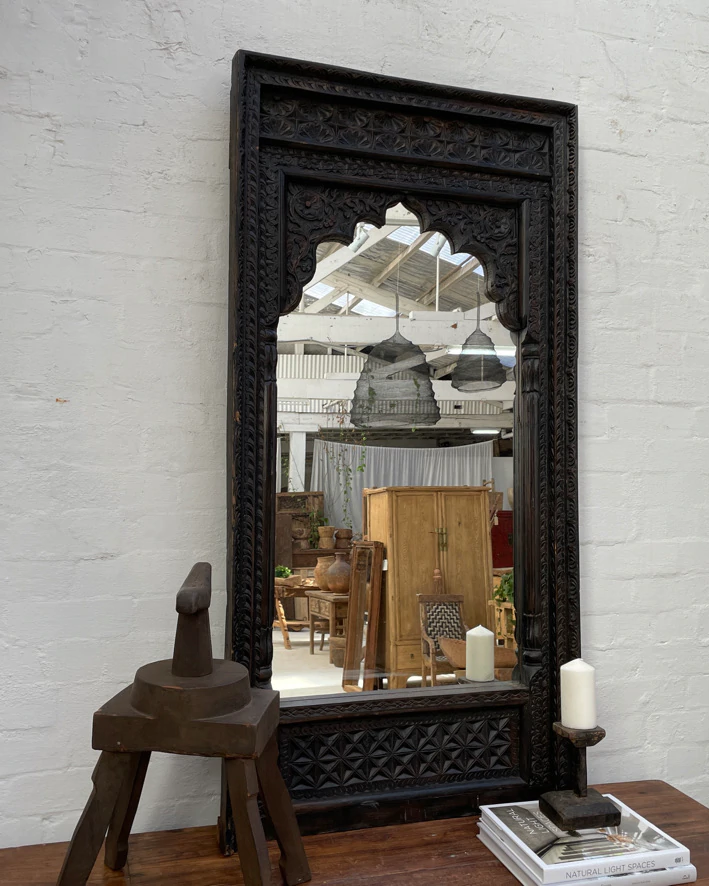 Dark Teak Carved Mirrors
