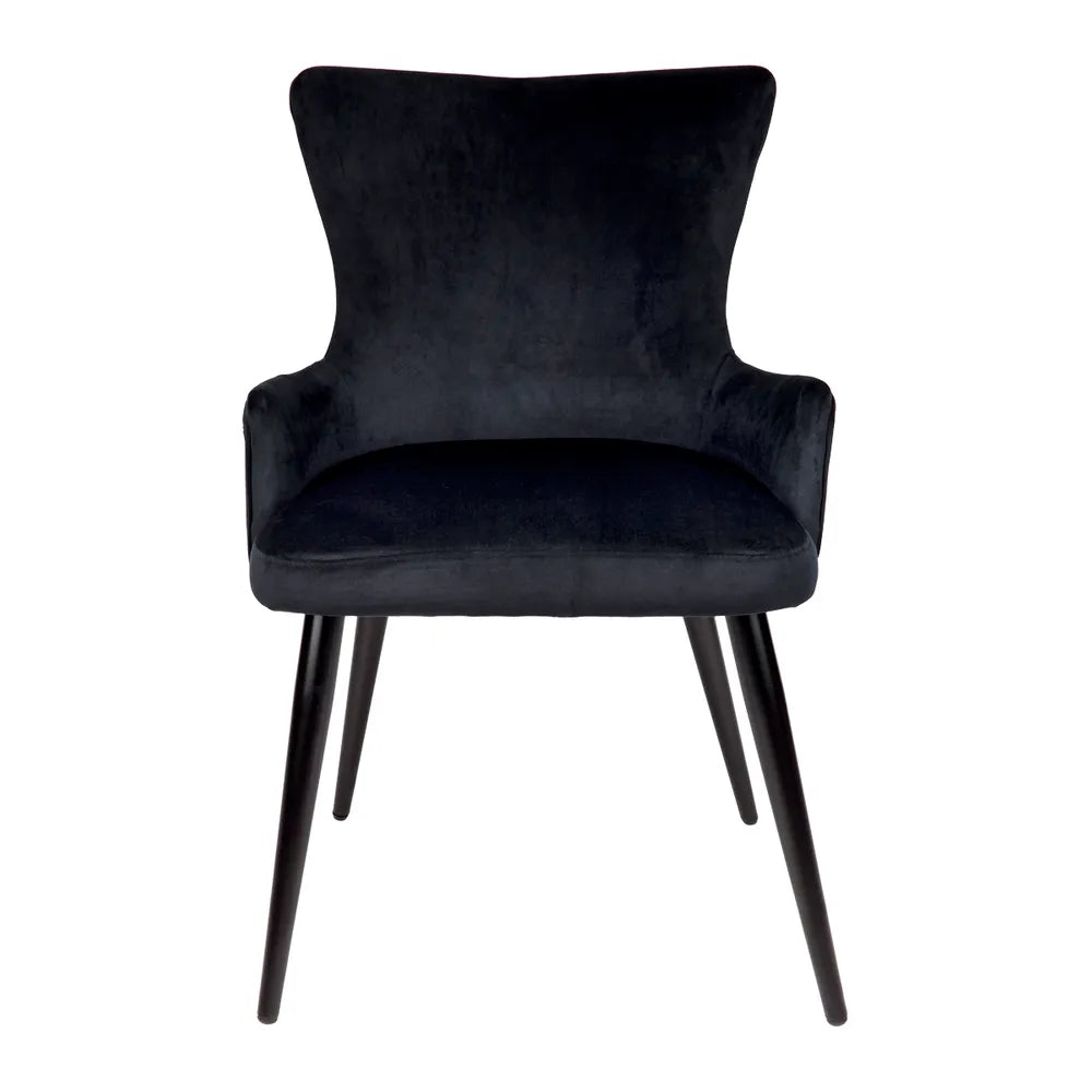 Dorsett Dining Chair in Black Velvet - Set of Two