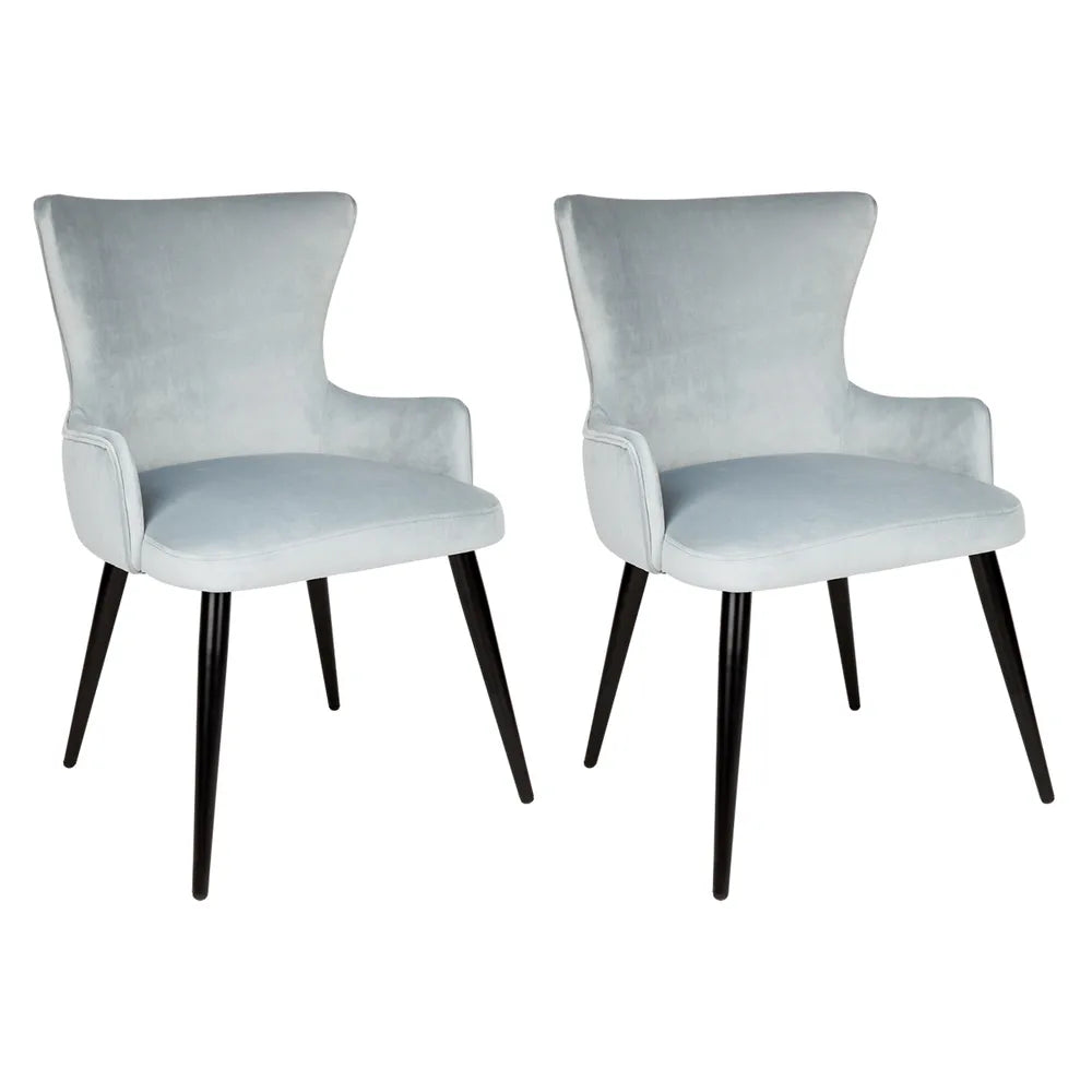 Dorsett Dining Chair in Cloud Blue Velvet - Set of Two