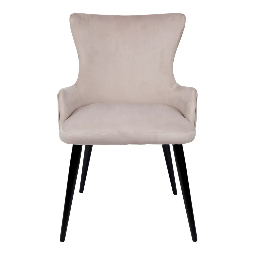Dorsett Dining Chair in Taupe Velvet - Set of Two