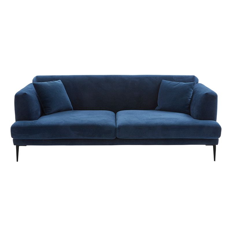 Twilight Sofa in Quilted Navy Velvet