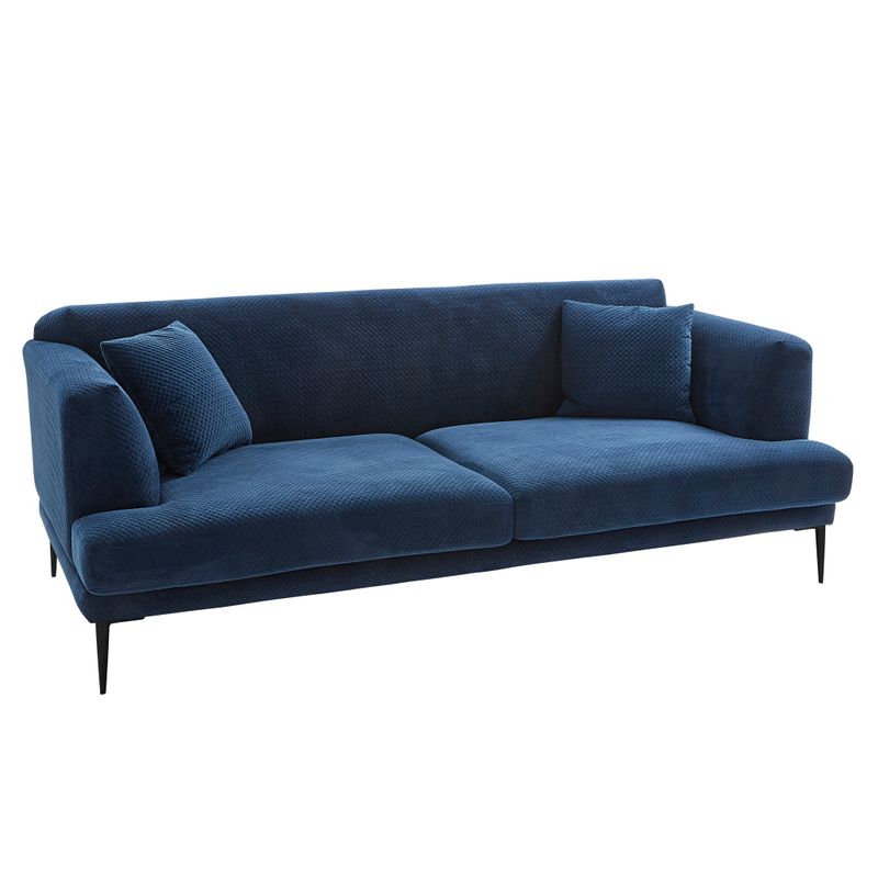 Twilight Sofa in Quilted Navy Velvet