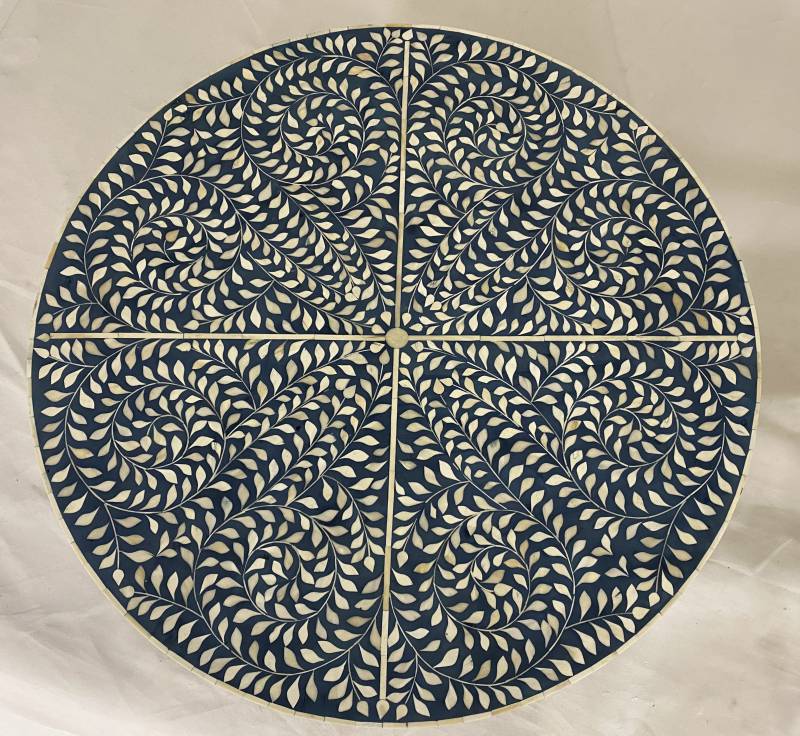 Bone Inlay Lori Coffee Table in Blue