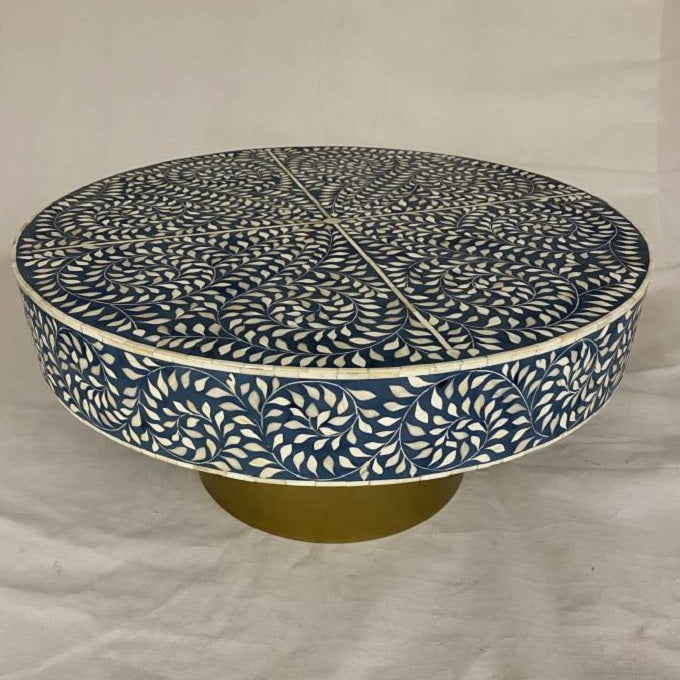 Bone Inlay Lori Coffee Table in Blue