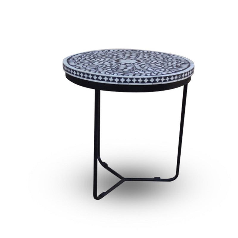 Freedom Bone Inlay Side Table in Black