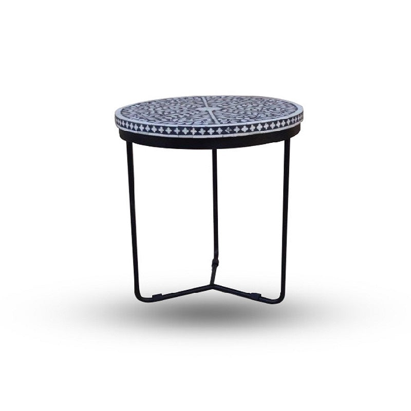 Freedom Bone Inlay Side Table in Black