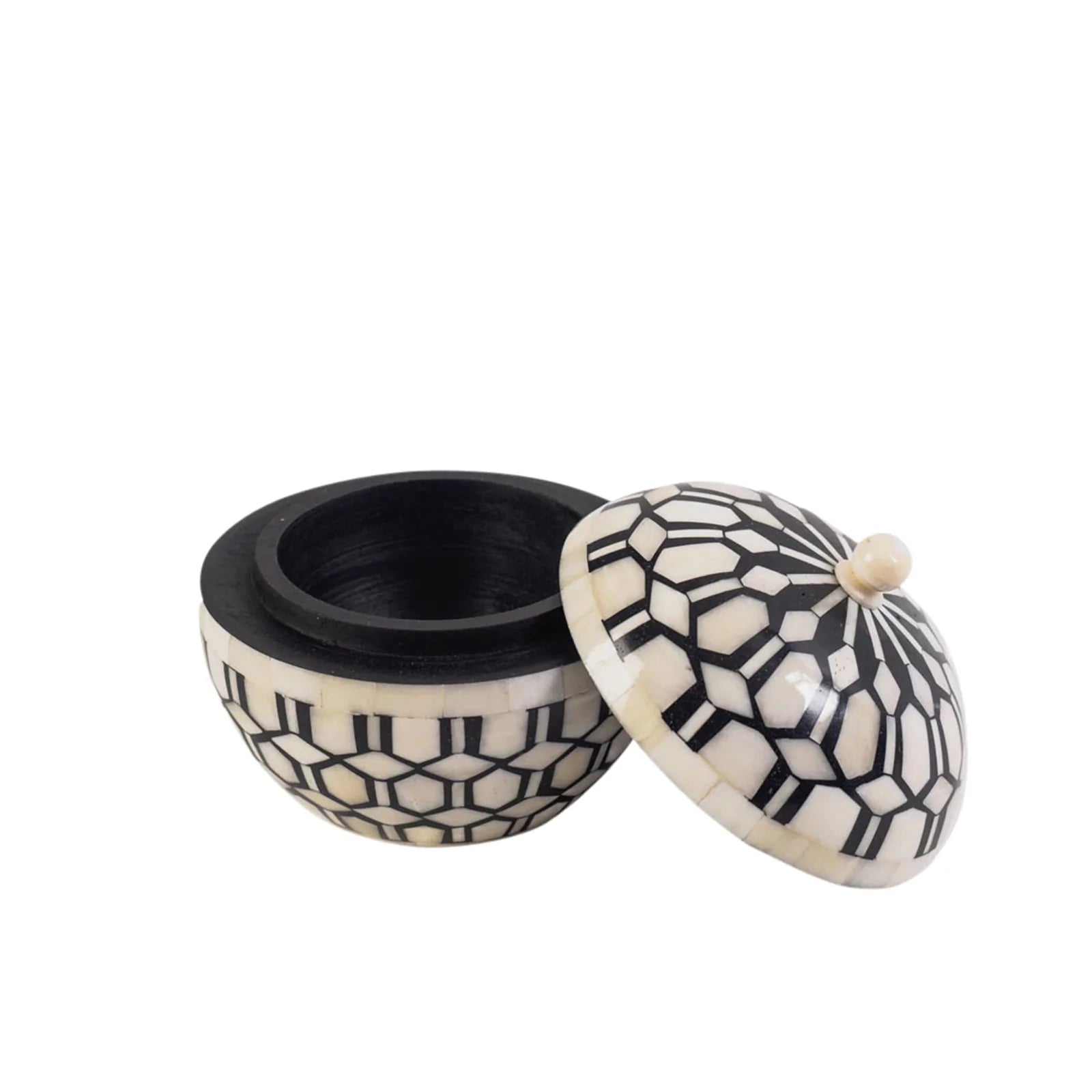 Laksmi Bone Inlay Box in Black and White