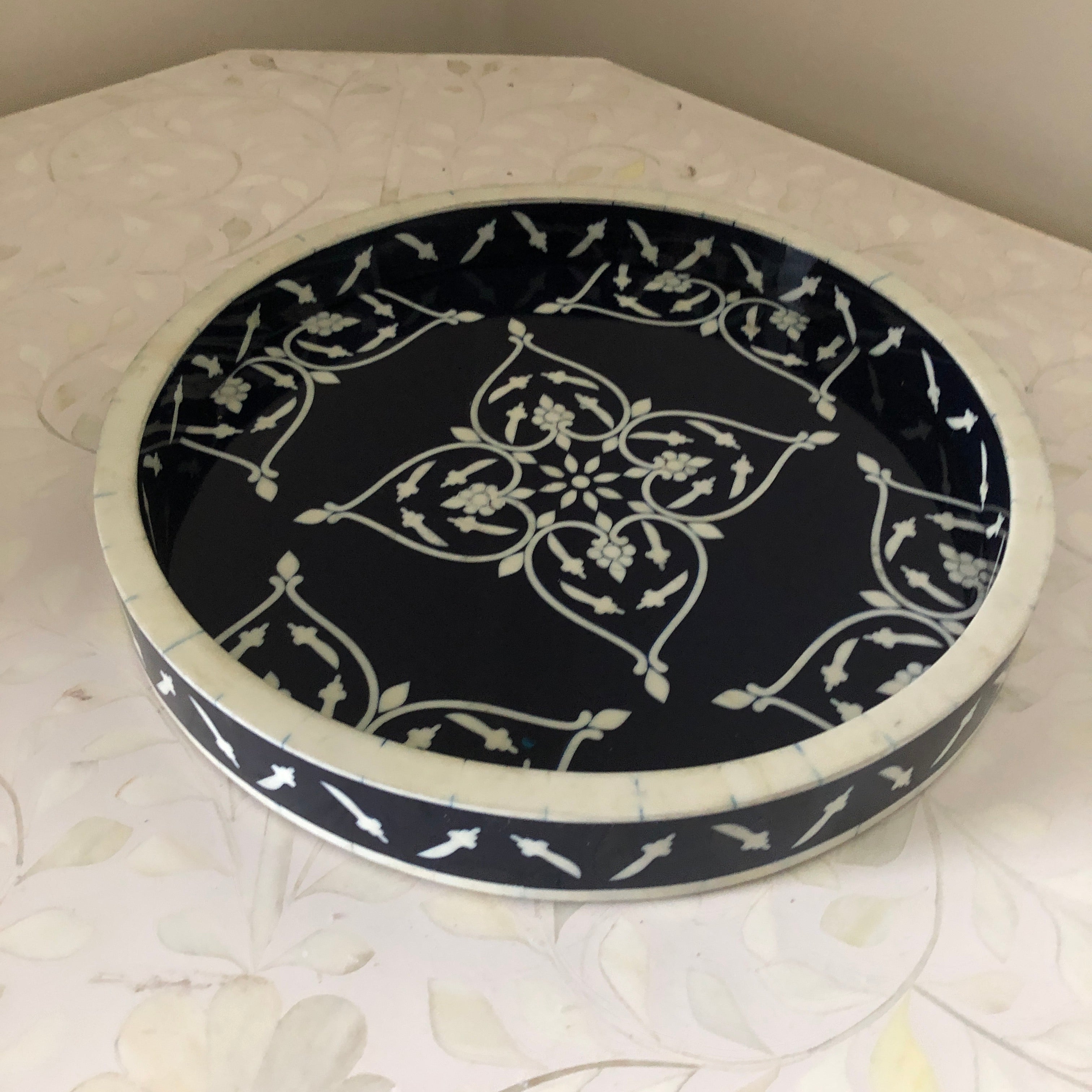 Bone Inlay Tray with Hearts