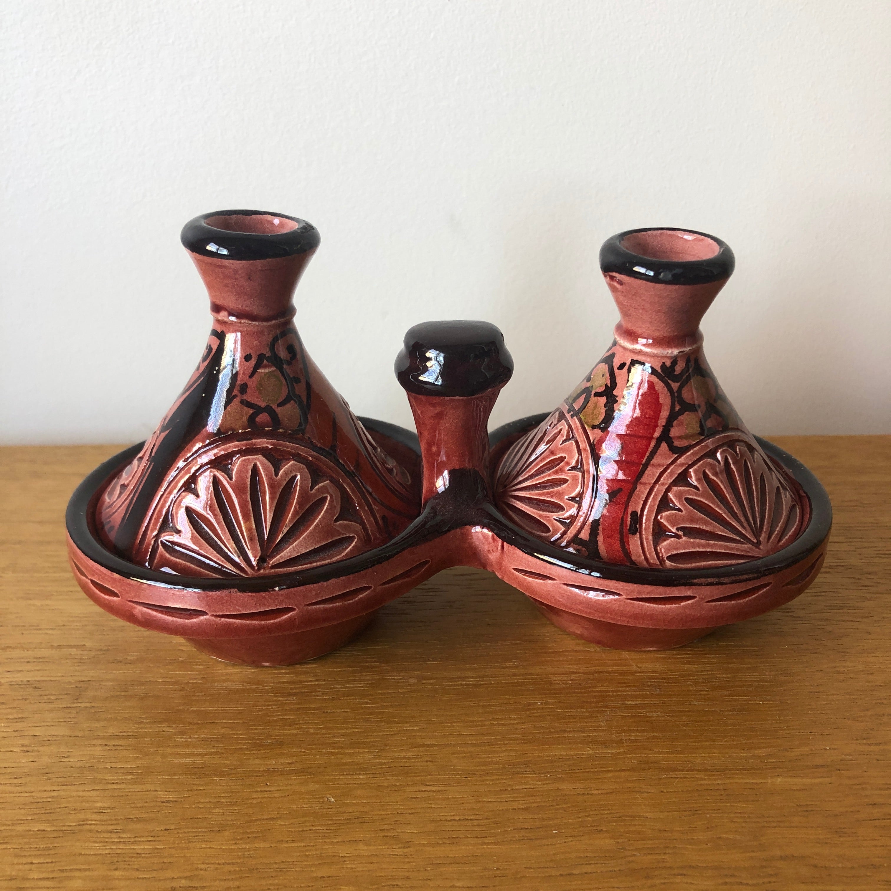 Moorish Fez Mini Dual Tagine in Auburn Red
