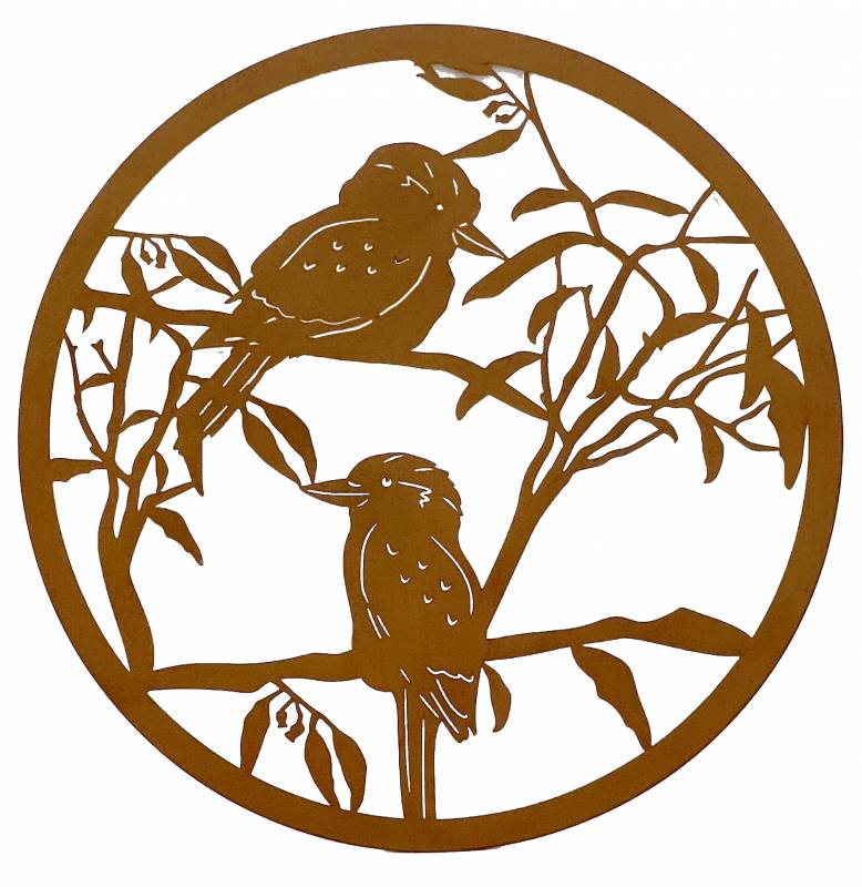 Kingfishers in a Tree Metal Wall Art