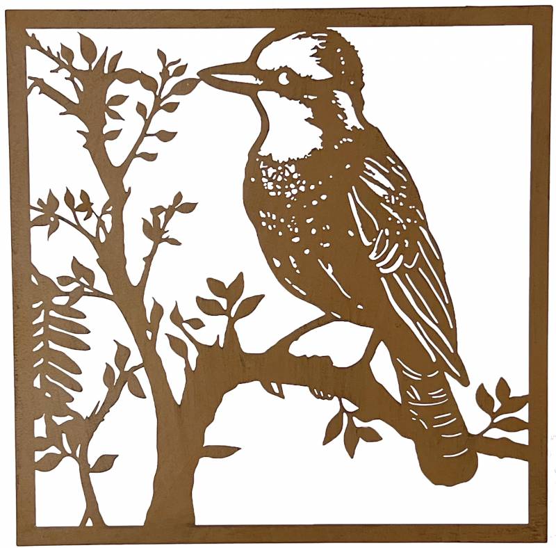 Kookaburra on a Branch Metal Wall Art